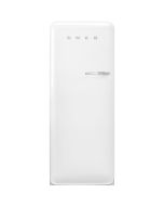 Smeg FAB28LWH6UK 60cm Retro 50s Style Free Standing Fridge with Ice Box in White, Left Hand Hinge