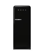 Smeg FAB28RBL6UK 60cm Retro 50s Style Free Standing Fridge with Ice Box in Black, Right Hand Hinge