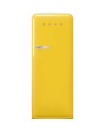 Smeg FAB28RYW6 60cm Retro 50s Style Free Standing Fridge with Ice Box in Yellow, Right Hand Hinge