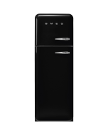 Smeg FAB30LBL6UK 60cm Retro 50s Style Left Hand Hinge Freezer over Fridge in Black
