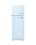 Smeg FAB30LPB5UK 60cm Retro 50s Style Left Hand Hinge Freezer over Fridge in Pastel Blue