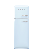 Smeg FAB30LPB6UK 60cm Retro 50s Style Left Hand Hinge Freezer over Fridge in  Pastel Blue