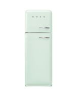 Smeg FAB30LPG5UK 60cm Retro 50s Style Left Hand Hinge Freezer over Fridge in  Pastel Green