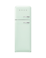 Smeg FAB30LPG6UK 60cm Retro 50s Style Left Hand Hinge Freezer over Fridge in  Pastel Green