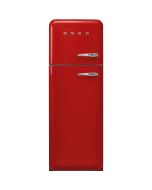 Smeg FAB30LRD5UK 60cm Retro 50s Style Left Hand Hinge Freezer over Fridge in  Red