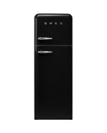 Smeg FAB30RBL5UK 60cm Retro 50s Style Right Hand Hinge Freezer over Fridge in  Black