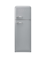 Smeg FAB30RSV6UK 60cm Retro 50s Style Right Hand Hinge Freezer over Fridge in  Silver