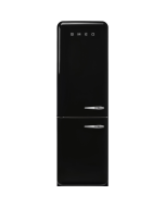 Smeg FAB32LBL6UK No Frost Fridge Freezer, 50s Style, Black, C Rated