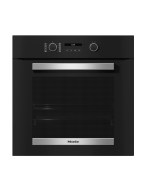 Miele H2465B Active 76L Built-In Electric Single Oven - Obsidian Black + Clean Steel - A+ Rated