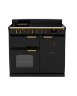 Rangemaster CLDL100EIPGBL/AB1 Classic Deluxe 100cm Induction Range Cooker Black/Antique Brass