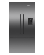 Fisher and Paykel RF540ADUB7 Freestanding Plumbed-In American Fridge Freezer - Black Steel - F Rated