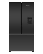 Fisher and Paykel RF540AZUB6 American Fridge Freezer, Plumbed, Black, E Rated