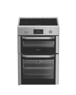 Hotpoint HDME6VDC2AX 60cm Double Oven Electric Cooker with Ceramic Hob - Stainless Steel A Rated