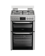 Hotpoint HDD6GDC2WX Dual Fuel Cooker with Double Oven, Inox, A Rated