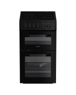Hotpoint HTE5VCB Ceramic Electric Cooker with Separate Grill, Black, A Rated