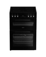 Hotpoint HTE6VDCB1 Ceramic Electric Cooker with Separate Grill, Black, A Rated