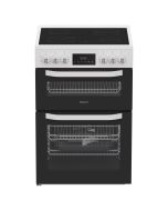 Hotpoint HTE6VDCW 60cm Ceramic Electric Cooker with Separate Grill, White, A Rated