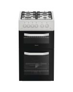 Hotpoint HTG5GCW 50cm Freestanding Gas Twin Cavity Cooker - White