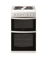 Indesit ID5E92KMW Freestanding Solid Plate Hob Electric Cooker