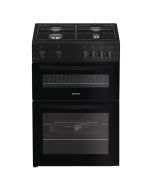 Indesit IDG6GB Freestanding 60cm Gas Double Oven Cooker in Black A+ Rated