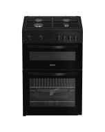 Indesit ITG6GB Freestanding 60cm Twin Cavity Gas Cooker in Black A+ Rated