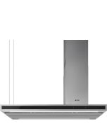 Smeg KLTI12L4X 120cm Island Cooker Hood, Stainless Steel and Black Glass A Rated