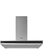 Smeg KLTI9L4X 90cm T Shape Island Cooker Hood, Stainless Steel and Glass A Rated