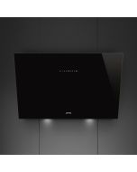 Smeg KV394N 90cm Universal Angled Chimney Cooker Hood, Black - Glass A Rated