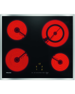 Miele KM6520FR 60cm 4 Zone Ceramic Hob - Black - Stainless Steel Frame