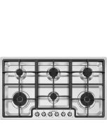 Smeg PGF962 90cm Wide 6 Burner Gas Hob - Stainless Steel