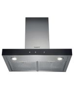 Hotpoint PHBS68FLTIX1 60cm Chimney Cooker Hood in Black-Stainless Steel