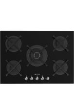 Smeg PV375N 72cm 5 Burner Gas on Glass Hob, Black