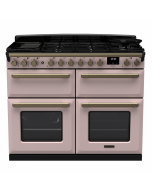 Rangemaster ESDLB110DFPPPK/AB1 110cm Dual Fuel Range Cooker BC Pale Pink /Antique Brass A-Rated