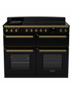 Rangemaster ESDLB110EIPGBL/AB1 110cm Induction Range Cooker ESTEL DLX BC –Black Gloss /  Antique Brass - A Rated