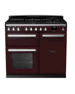 Rangemaster ESDL100DFPBOR/CM1 100cm Wide Dual Fuel Range Cooker - Bordeaux / Chrome - A Rated