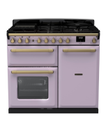 Rangemaster ESDL100DFPHTH/AB1 100cm Wide Dual Fuel Range Cooker - Heather / Antique Brass - A Rated