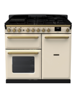 Rangemaster ESDL100DFPPCR/AB1 100cm Wide Dual Fuel Range Cooker - Pale Cream / Antique Brass - A Rated