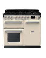 Rangemaster ESDL100DFPPCR/CM1 100cm Wide Dual Fuel Range Cooker - Pale Cream / Chrome - A Rated