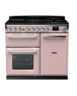 Rangemaster ESDL100DFPPPK/CM1 100cm Wide Dual Fuel Range Cooker - Pale Pink / Chrome - A Rated