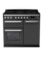 Rangemaster ESDL100DFPSLT/CM1 100cm Wide Dual Fuel Range Cooker -Slate / Chrome - A Rated