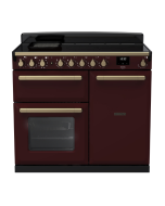 Rangemaster ESDL100EIPBOR/AB1 100cm Induction Range Cooker –Bordeaux / Antique Brass - A Rated