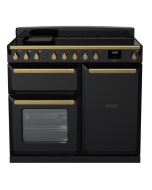 Rangemaster ESDL100EIPGBL/AB1 100cm Induction Range Cooker –Black Gloss / Antique Brass - A Rated