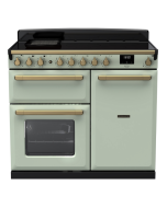 Rangemaster ESDL100EIPMNT/AB1 100cm Wide Induction Range Cooker - Mint / Antique Brass - A Rated