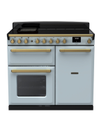 Rangemaster ESDL100EIPMSB/AB1 100cm Wide Induction Range Cooker - Misty Blue / Antique Brass - A Rated