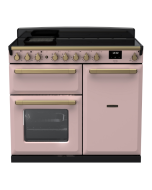 Rangemaster ESDL100EIPPPK/AB1 100cm Wide Induction Range Cooker - Pale Pink / Antique Brass - A Rated