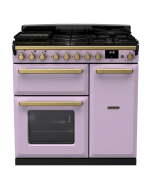 Rangemaster ESDL90DFPHTH/AB1 90cm Wide Dual Fuel Range Cooker - Heather / Antique Brass - A Rated