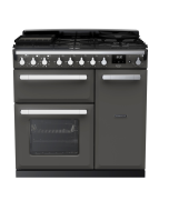 Rangemaster ESDL90DFPSLT/CM1 90cm Wide Dual Fuel Range Cooker -Slate / Chrome - A Rated