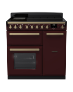 Rangemaster ESDL90EIPBOR/AB1 90cm Induction Range Cooker –Bordeaux / Antique Brass - A Rated