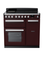 Rangemaster ESDL90EIPBOR/CM1 90cm Induction Range Cooker –Bordeaux / Chrome -A Rated
