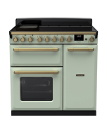 Rangemaster ESDL90EIPMNT/AB1 90cm Wide Induction Range Cooker - Mint / Antique Brass - A Rated